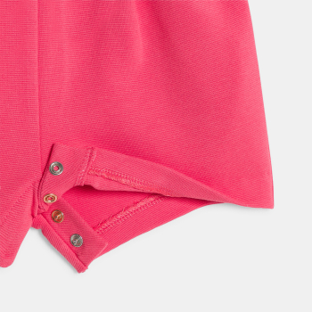 أفرول قصير فاخر مع حزام زهري للفتاة الرضيعة